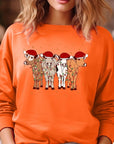 Christmas Cows Graphic Fleece Sweatshirts