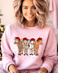 Christmas Cows Graphic Fleece Sweatshirts