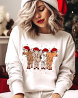 Christmas Cows Graphic Fleece Sweatshirts