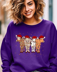 Christmas Cows Graphic Fleece Sweatshirts