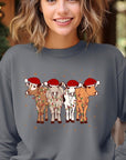 Christmas Cows Graphic Fleece Sweatshirts