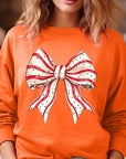 Christmas Tree Cake Bow Graphic Fleece Sweatshirts