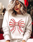 Christmas Tree Cake Bow Graphic Fleece Sweatshirts