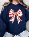 Christmas Tree Cake Bow Graphic Fleece Sweatshirts