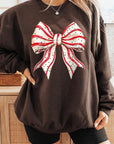 Christmas Tree Cake Bow Graphic Fleece Sweatshirts