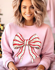 Christmas Tree Cake Bow Graphic Fleece Sweatshirts