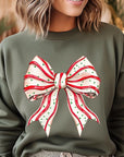 Christmas Tree Cake Bow Graphic Fleece Sweatshirts