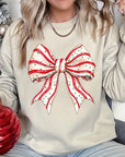 Christmas Tree Cake Bow Graphic Fleece Sweatshirts