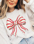 Christmas Tree Cake Bow Graphic Fleece Sweatshirts