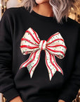 Christmas Tree Cake Bow Graphic Fleece Sweatshirts