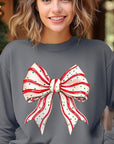 Christmas Tree Cake Bow Graphic Fleece Sweatshirts