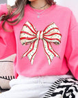 Christmas Tree Cake Bow Graphic Fleece Sweatshirts