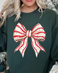 Christmas Tree Cake Bow Graphic Fleece Sweatshirts