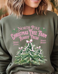 North Pole Christmas Tree Farm Fleece Sweatshirts