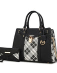 MKF Christine Plaid Satchel Bag with  Wallet