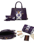 MKF Christine Plaid Satchel Bag with  Wallet