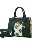 MKF Christine Plaid Satchel Bag with  Wallet