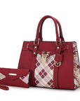 MKF Christine Plaid Satchel Bag with  Wallet