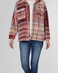 Coco & Carmen Tucker Plaid Fuzzy Shacket