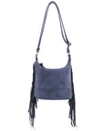 Faux Suede Fringe Crossbody Bag