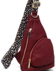 Leopard Strap Sling Backpack