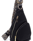 Leopard Strap Sling Backpack