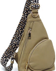 Leopard Strap Sling Backpack