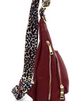 Leopard Strap Sling Backpack