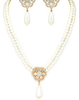 Pearl Teardrop Crystal Pendant Necklace Set