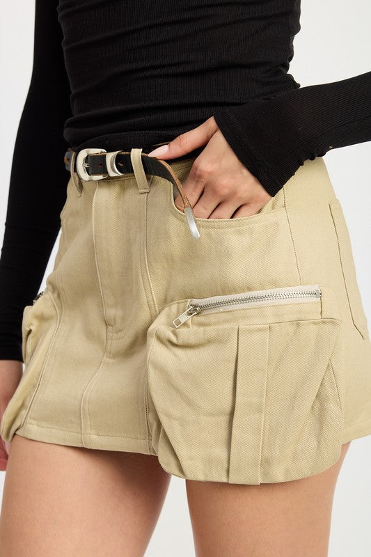 Emory Park Exposed Cargo Pocket Mini Skirt