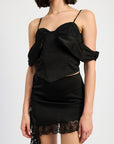 Emory Park Off Shoulder Satin Bustier With Lace Detal