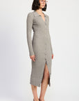 Emory Park Buttoned Long Sleeve Cable Knit Dress