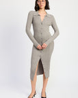 Emory Park Buttoned Long Sleeve Cable Knit Dress