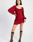 Emory Park Long Sleeve Lace Mini Dress