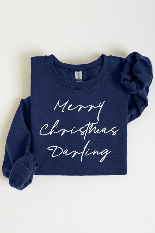 Merry Christmas Darling Graphic Fleece Sweatshirts