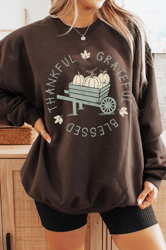 Thankful Grateful Blessed Graphic Sweatshirts