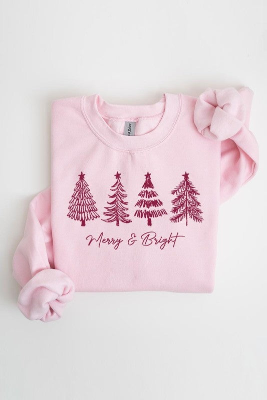 Merry &amp; Bright Christmas Trees Sweatshirts