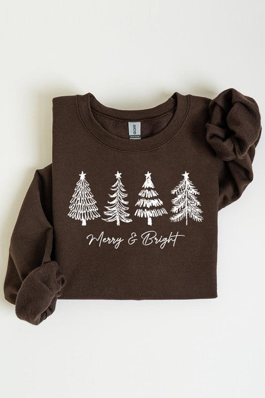 Merry &amp; Bright Christmas Trees Sweatshirts