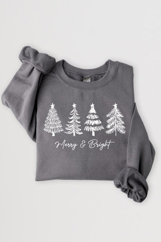 Merry &amp; Bright Christmas Trees Sweatshirts