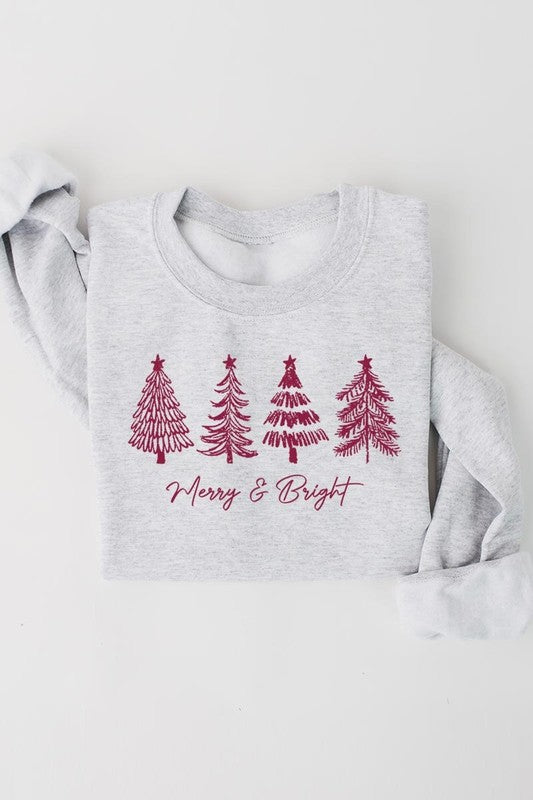 Merry &amp; Bright Christmas Trees Sweatshirts