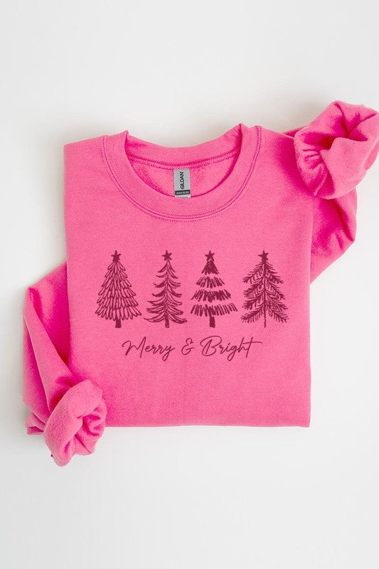 Merry &amp; Bright Christmas Trees Sweatshirts