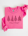 Merry & Bright Christmas Trees Sweatshirts