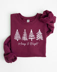 Merry & Bright Christmas Trees Sweatshirts