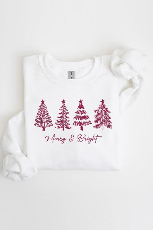 Merry &amp; Bright Christmas Trees Sweatshirts