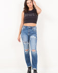 Artemis Vintage Mesh Tummy Control High Rise Straight Jeans