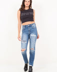 Artemis Vintage Mesh Tummy Control High Rise Straight Jeans