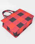 Buffalo Check Large Zipper Structure Tote