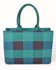 Buffalo Check Large Zipper Structure Tote