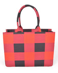 Buffalo Check Large Zipper Structure Tote