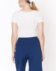 Fabina Bamboo Double Front V-Neck Crop Top